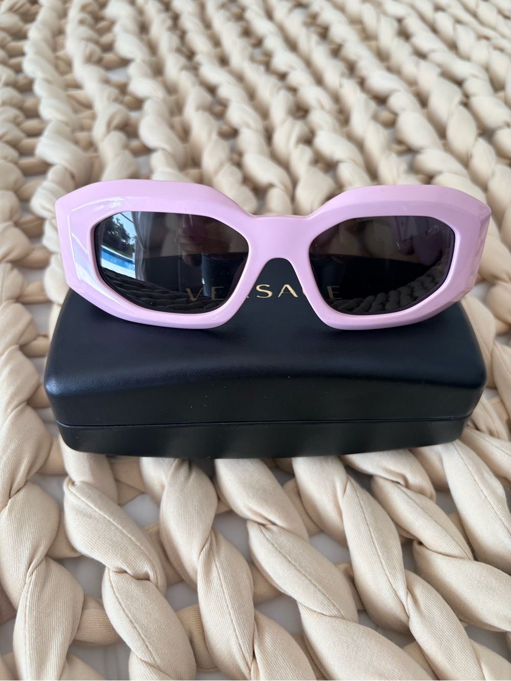 Versace Pink Frame Sunglasses